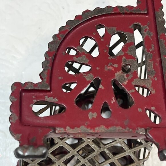 VTG Arcade Cast Iron Footed Cash Register Mesh Coin Bank 3.25"x2.5"x3.75" - Picture 4 of 14